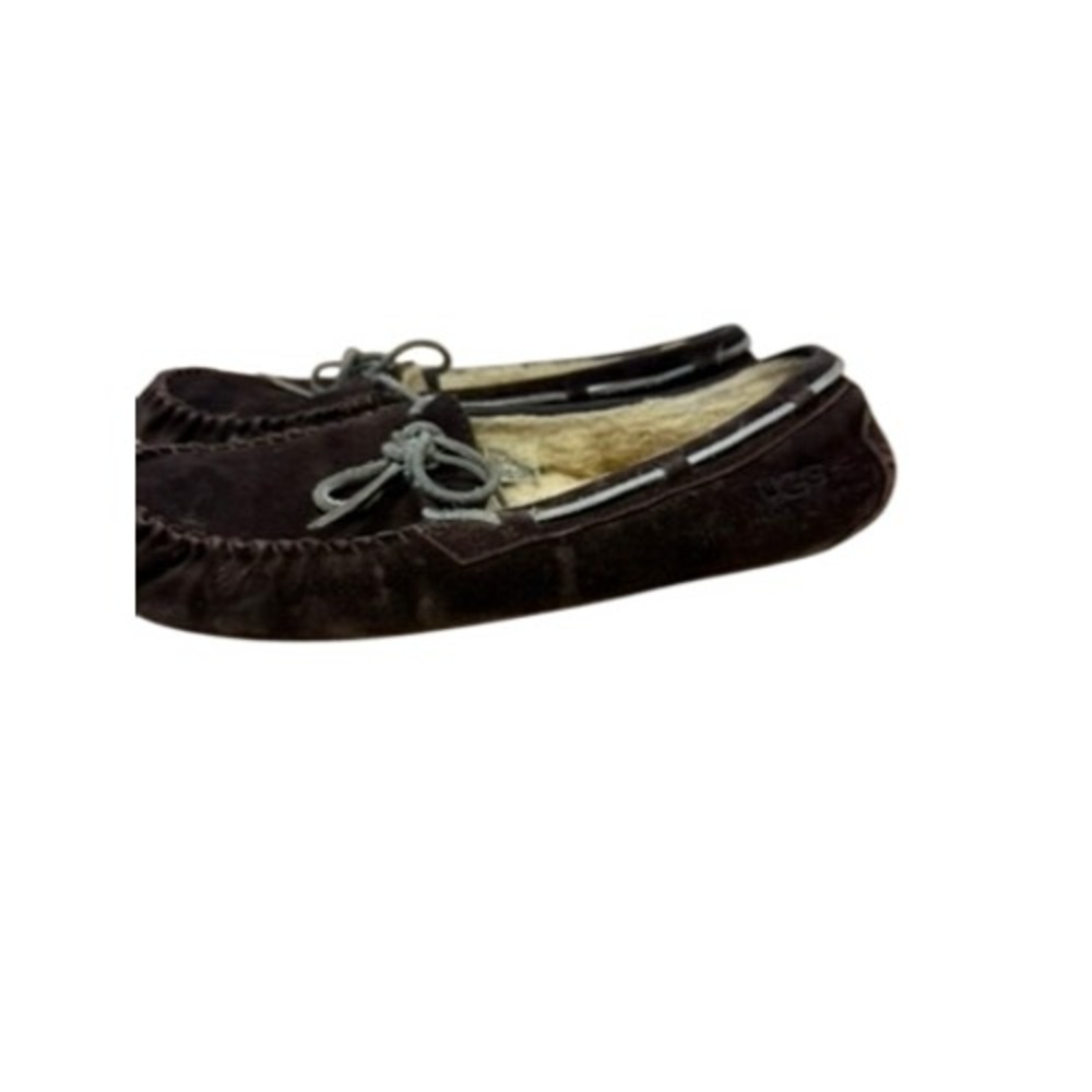 UGG Australia Dakota Espresso Brown Suede Sheepskin Moccasin Slippers Womens 9 - Picture 3 of 13